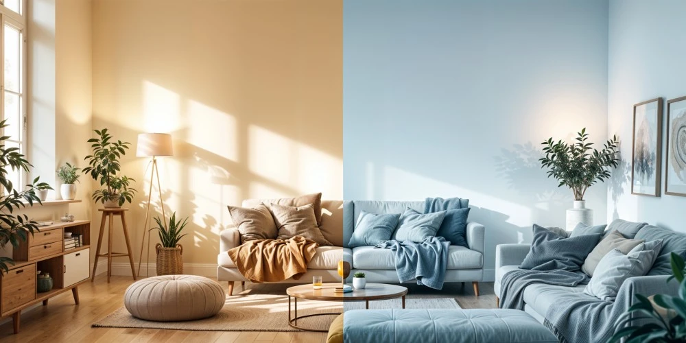 Side by side comparison of soft white and daylight lighting illustrating mood differences for cozy - Soft White vs Daylight: Choosing the Right Light Bulb - Vorlane